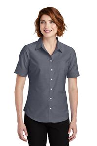 Picture of L659 Port Authority Ladies Short Sleeve SuperPro Oxford Shirt